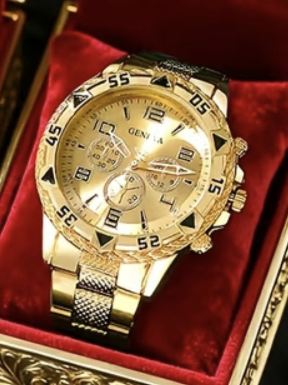 GENEVA Gold Tone Men's Chronograph Watch